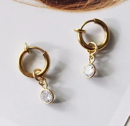 12mm Huggies With CZ Charms - Image 3