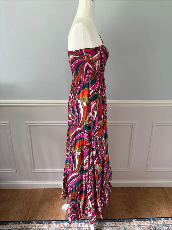Abel the Label Anthropologie Kelissa Maxi Dress Small One Shoulder Colorful - Image 6