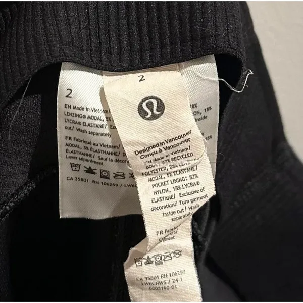 Lululemon Ribbed Softstream Zip-Leg High Rise Crop Pants - Image 8