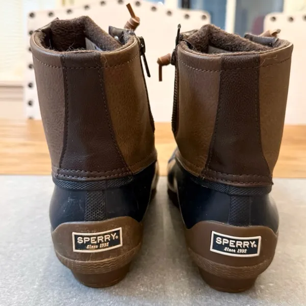 Sperry Top-Sider Saltwater Duck Boots Brown & Navy Blue Women’s Size 8M - Image 3
