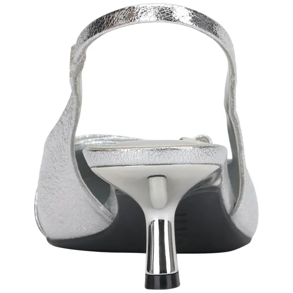 NEW INC International Concepts Pumps Kitten Heel Silver Crinkle Gray 7.5M - Image 4