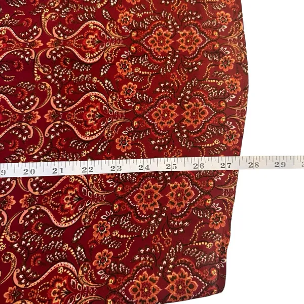 Max Studio Red Floral Printed Crepe Long Sleeve Blouse Size XL Office Business - Image 10
