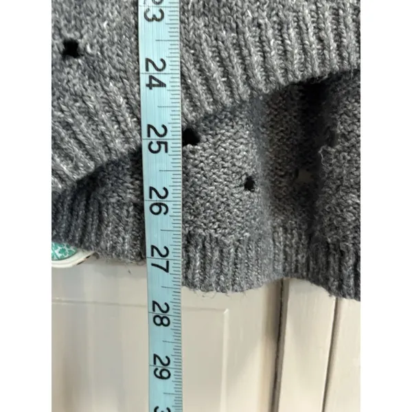 Maurices‎ Open Knit Sweater Gray Size Large Long Sleeve Boat Neck High/Low - Image 4