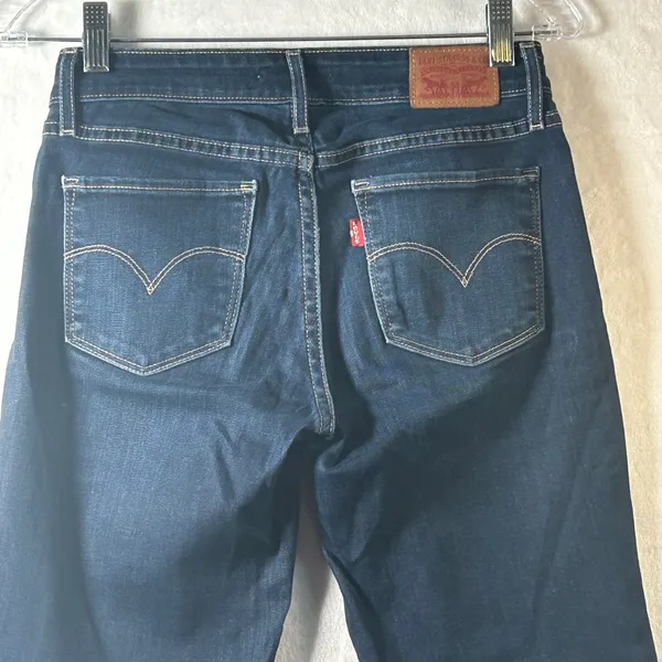 Levi‎ Strauss Co 714 Straight Leg Dark Wash Jeans Size 25 Waist 25 Inseam 31 In - Image 6