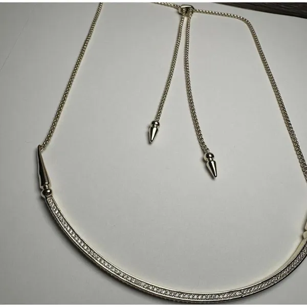 Kendra Scott Scottie CZ Cubic Zirconia Curved Choker Necklace Gold Tone - Image 6