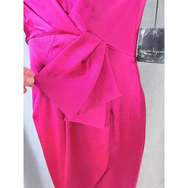 Nanette Lepore Pink Sleeveless‎ V Neck Cocktail Dress Date Night Office Siren 8 - Image 6