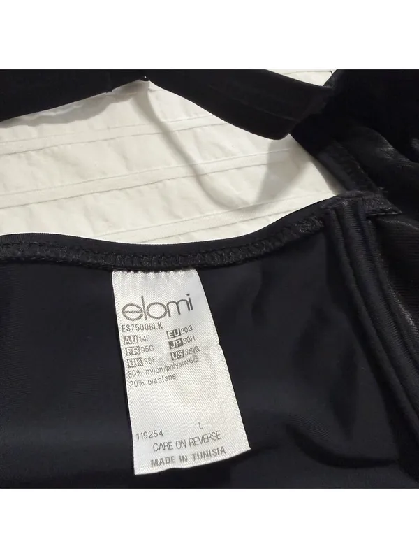 Elomi 36G Essentials Underwire Swim Bikini Bra Top ES7500 Black - Image 4