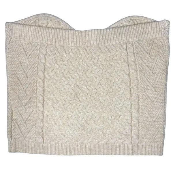 Le Lis Corset Style Cable Knit Top Sweater Top Size Large Cream NWT - Image 2