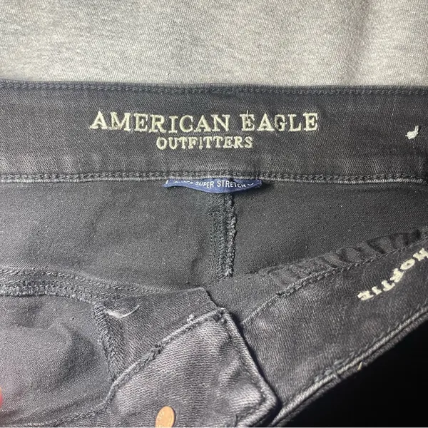 American Eagle Outfitters Black Lace Jean Shorts/ Jorts size 12 - Image 5