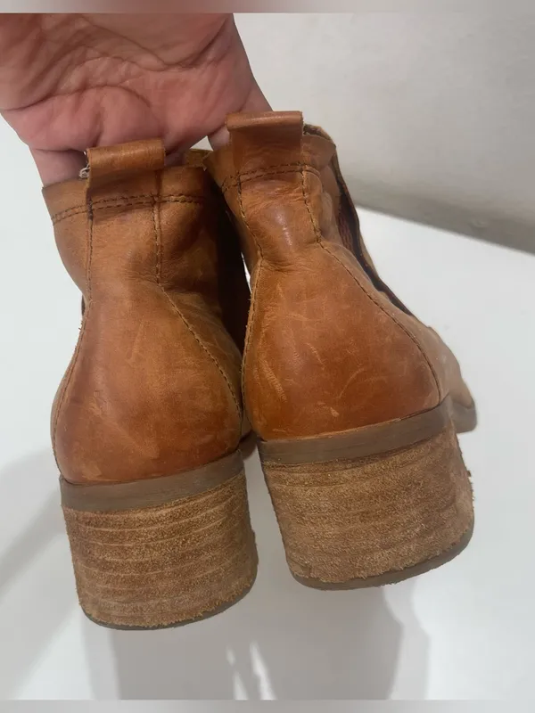 Korks Tasha Ankle Leather Boots Women's 10 M Tan Boho Coastal Cowgirl - Image 4