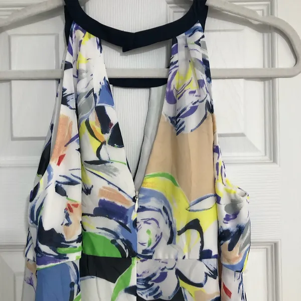 Adrianna papell‎ Blue floral fit flare dress women’s size 6 Vacation travel - Image 11