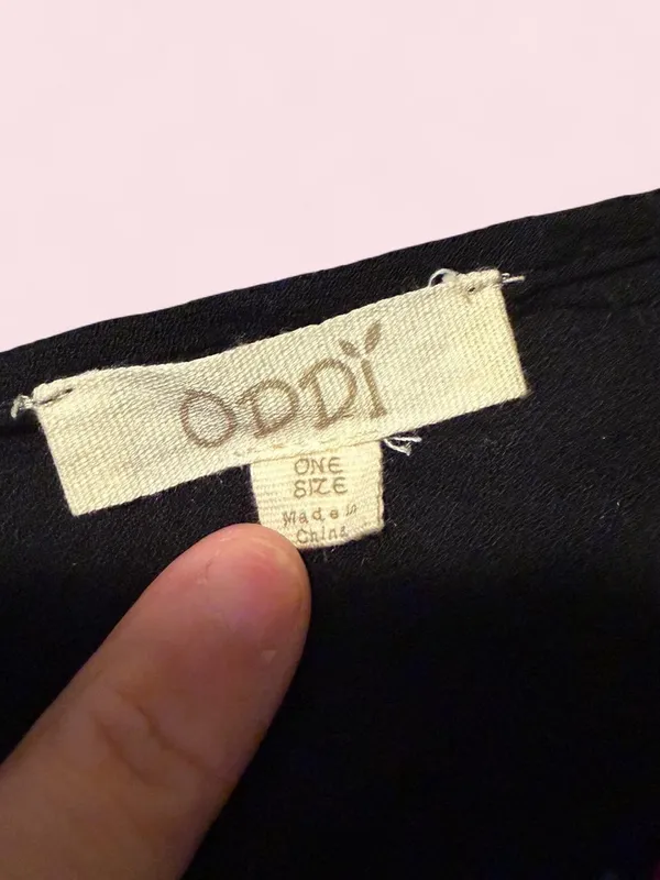 ODDY Black Tunic with Multicolor Floral Embroidery - Image 3