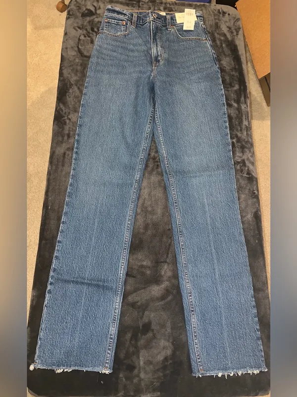 Abercrombie & Fitch The 90s Straight Ultra High Rise Jean Size 26 (2 Long) New - Image 12