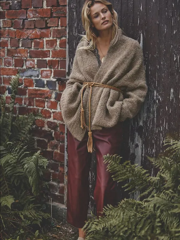 Anthropologie Pilcro The Breaker Cropped Faux Leather Pants Burgundy Wine 27 - Image 9