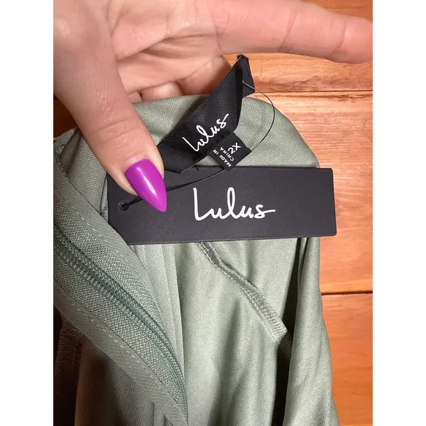 NWT Lulus Promise Of Love Sage Brush Flutter Sleeve Maxi Dress Bridesmaid Sz 2X - Image 7