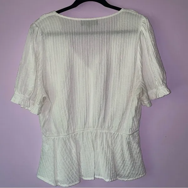 Alice Blue Size XL White Ruffle Blouse Top Coquette Cottagecore Soft Girl - Image 6