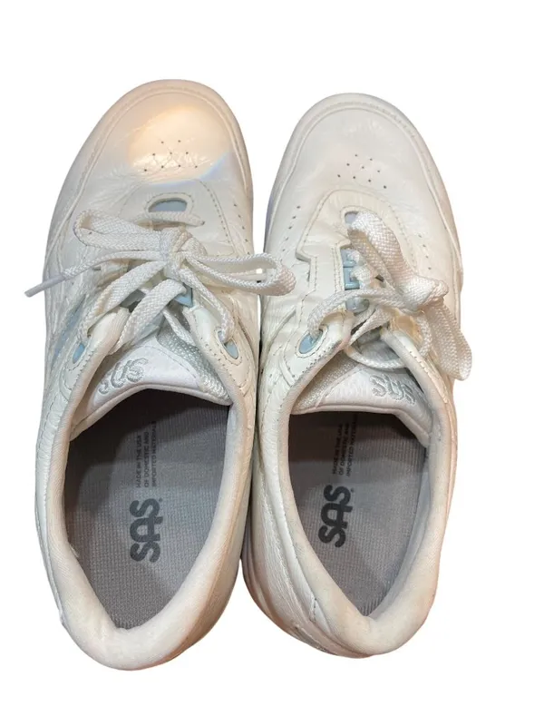 SAS Tripad Walk for Life wms white blue low leather sneakers sz 8W SKU 10-334 - Image 12