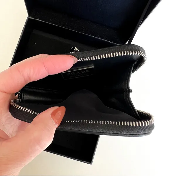 Prada Triangle-Shaped Mini Pouch in Black - Image 3