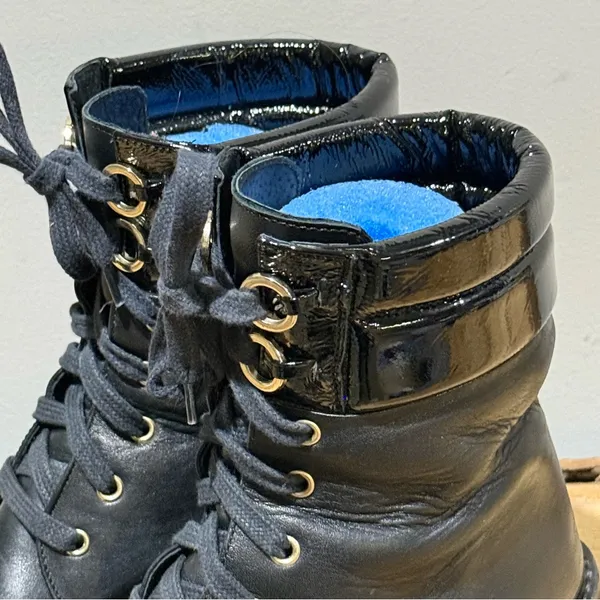 Fabianelli Black Leather Combat‎ Moto Boots Size 36/US5.5-6 A52 - Image 3