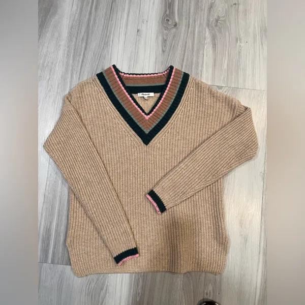 medewell Women Beige V-Neck‎ Sweater - Image 6