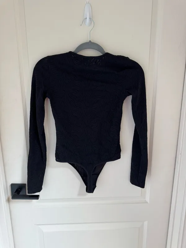 Aritzia Babaton Semi-Sheer Zebra Bodysuit in Black - Image 2