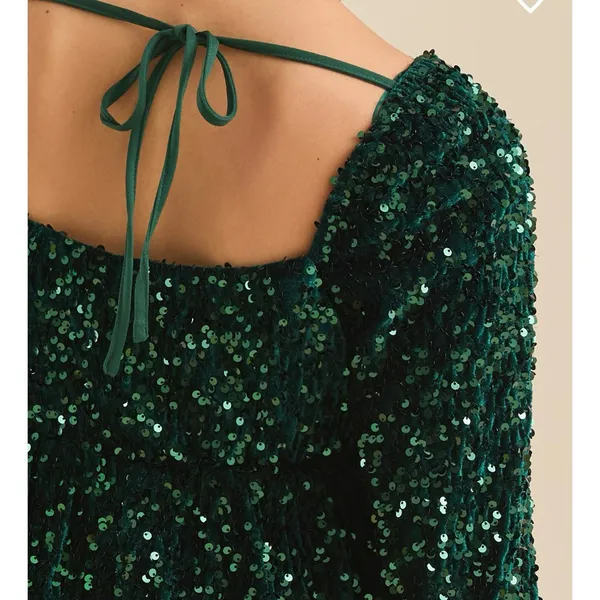 NEW Altar’d State Green Sequin Holiday Dress Plus Size Medium NWT - Image 5