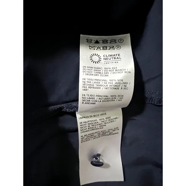 Reformation Daniela Silk Maxi Dress Navy Blue size 2 C0 - Image 9