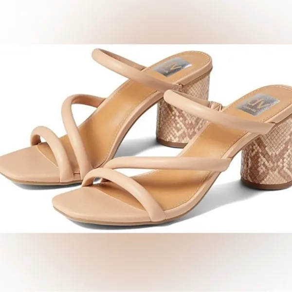 DV Dolce Vita Myla Chunky Round Heel Sandals in Natural Multi- Size 9.5 - Image 2