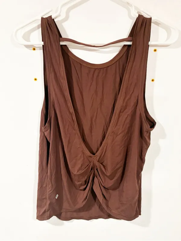 Lululemon Deep Stretch Tank Nulu Spanish Oak Brown Size 12 - Image 3