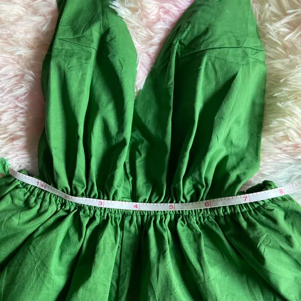 Ruffled Sleeveless Solid Romper Green - Image 8