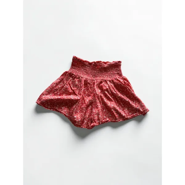 Aerie Red Floral Smocked Waist Flowy Shorts Womens XS Boho Ditsy‎ Print - Image 2