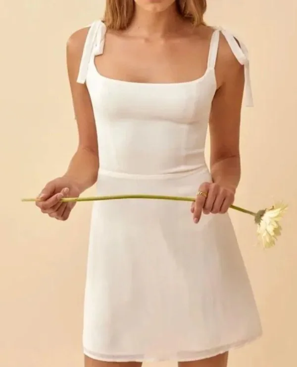 NWT Reformation Annabell Ivory Dress - Image 2