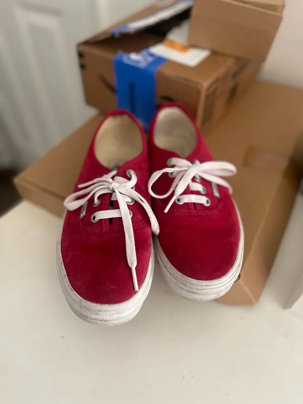 Vans Custom Authentic Suede Red - Image 2