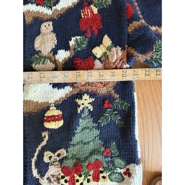 Eagles Eye Collectibles Christmas‎ Sweater Vintage Women's M Owl Bear Santa Bell - Image 3