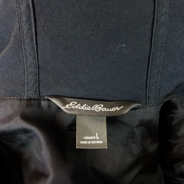 Eddie Bauer Womens Jacket L Charcoal Ripstop Hooded Zip Performance Coat Parka - Image 10