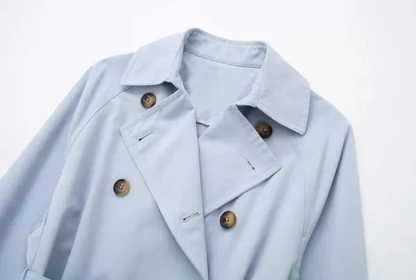 Women Coat Blue Size L - Image 7