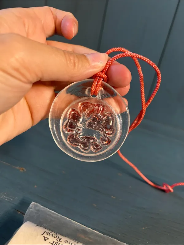 Pink Floral Glass Charm Pendant Necklace - Made in England | by: Peter Tysoe - Image 4