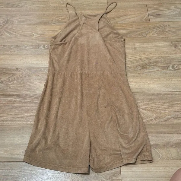 A+‎ Ellen brown Faux suede romper small Brown - Image 5