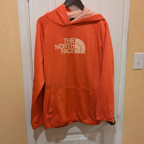 North Face Hoodie Pink Salmon Women’s size XXL - Image 4