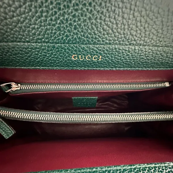 Gucci Small Zumi Green Grainy Leather Handbag - Image 8