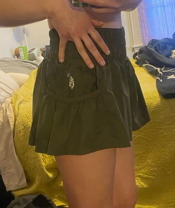 Free People Fp Movement Get Your Flirt On Shorts in size XS Olive Green - Image 2