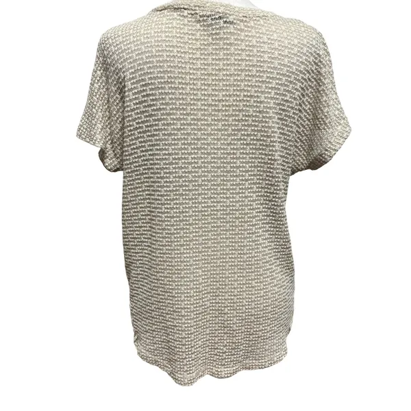 American Eagle Short Sleeve Sweater Cream Crochet Lace Boho Coastal Casual Small - Image 2