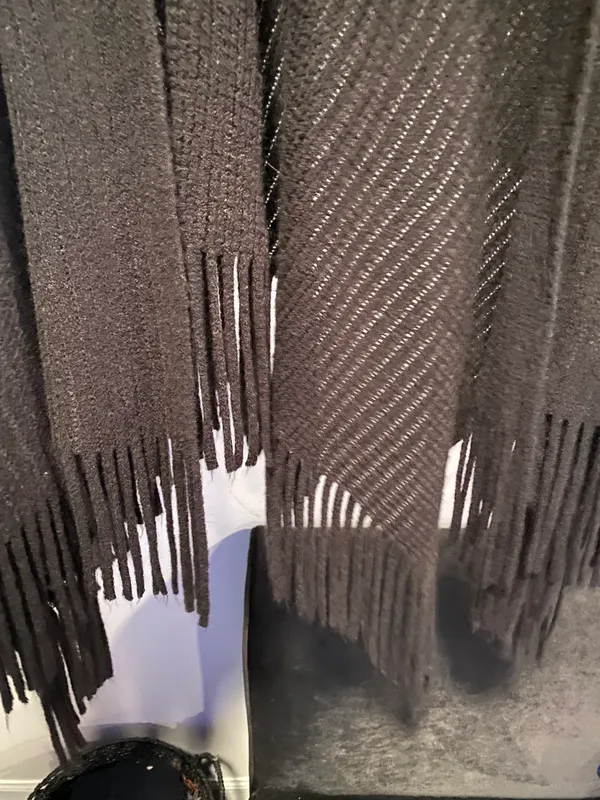 No Boundaries Black Sweater Shawl - Image 3