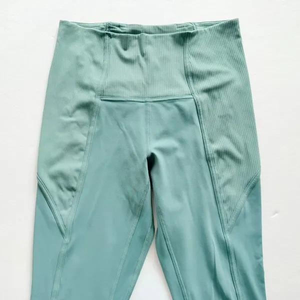 Lululemon Align Pant Ribbed Panel High Rise 25" Tidewater Teal Size 8 Yoga Gym - Image 4