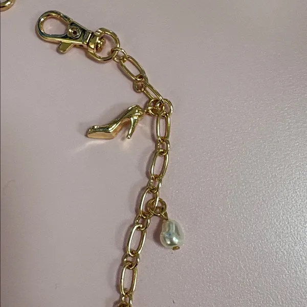Handbag Gold Charm with Pearls - Image 4