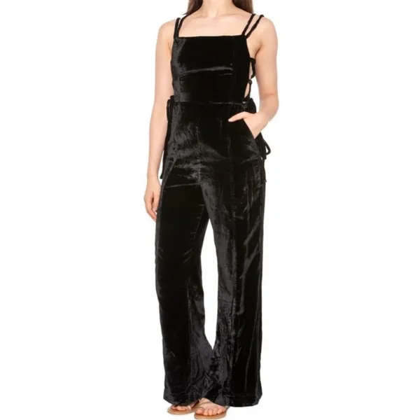 NWOT Free People 90’s Forever Overalls‎ in Black SZ XL - Image 3