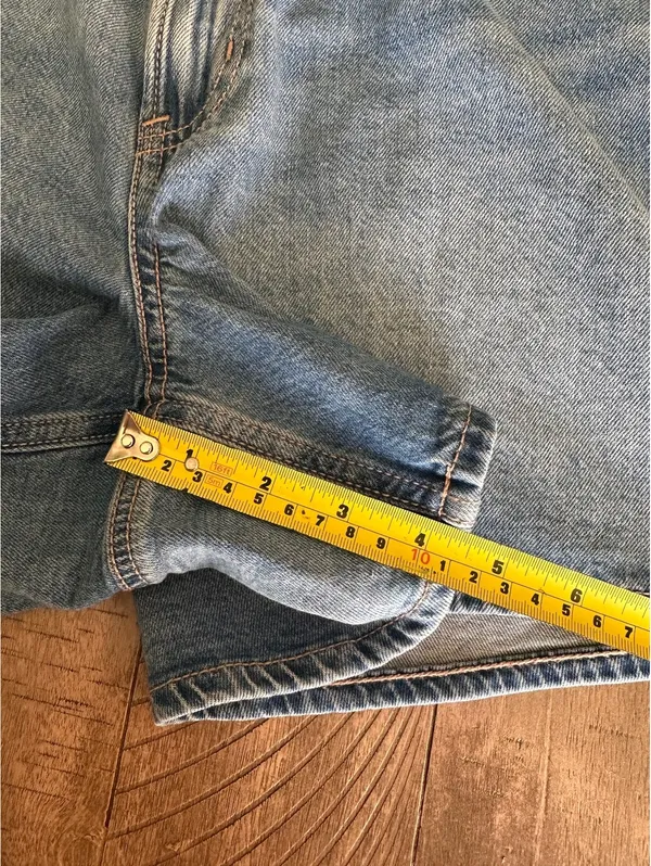 American Eagle Strigid Curvy Relaxed Denim Jean Shorts High Rise Women’s size 14 - Image 10