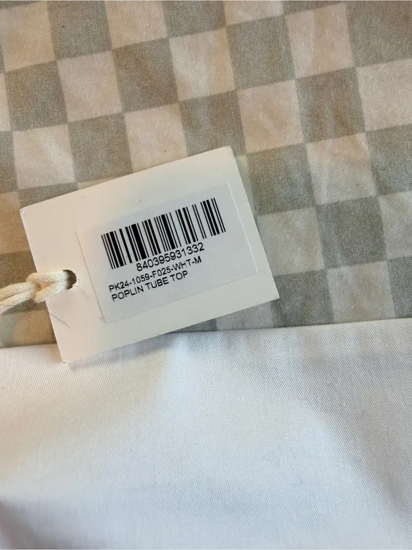 KHY Poplin Tube Top White NEW Medium White Cotton - Image 4