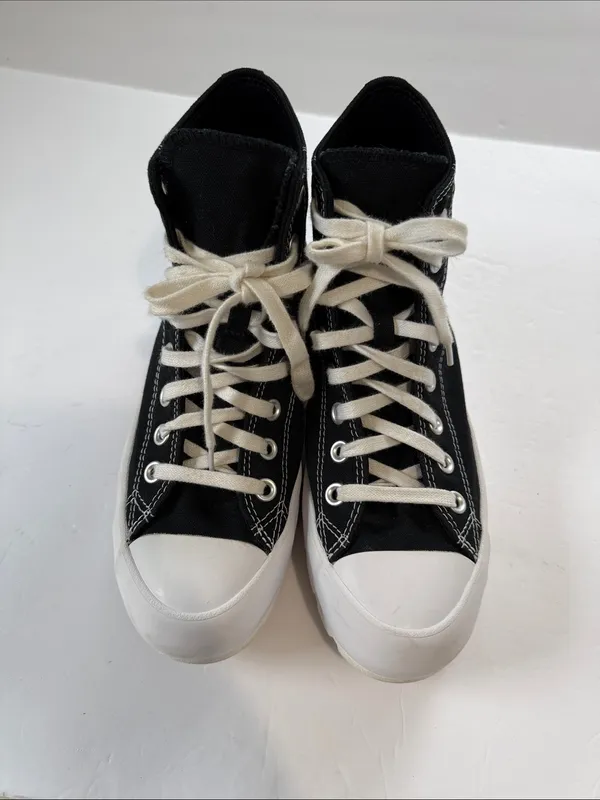 Converse women’s Black & White High-Top Chuck Taylor Sneakers - Image 4