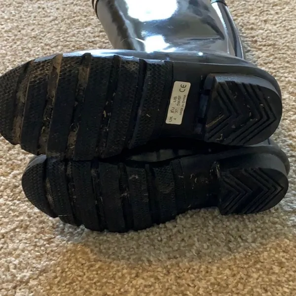 Hunter Black Winter Rain Boots High Shine Waterproof - Image 7